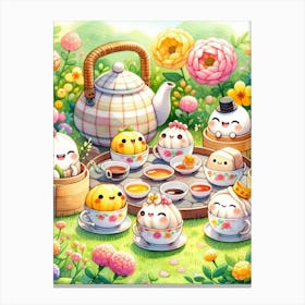 Kawaii Tea Party Canvas Print