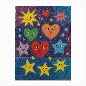 Stars And Hearts Canvas Print