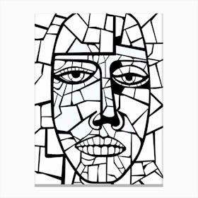 Geometric Stained Glass Effect Face 3 Canvas Print