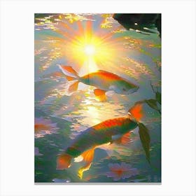 Shusui Koi 1, Fish Monet Style Classic Painting Canvas Print