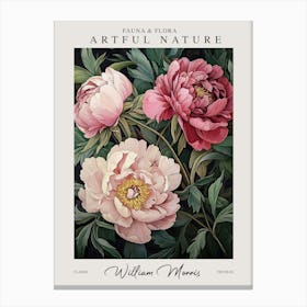 William Morris Pink Peonies Exhibition Canvas Print