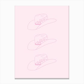 Cowboy Hats - Pink Canvas Print