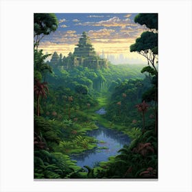 Yasuni National Park Pixel Art 4 Canvas Print
