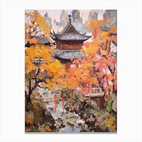 Autumn Gardens Painting Yuyuan Garden China Canvas Print