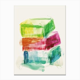 Abstract Jelly Slices Watercolour Canvas Print