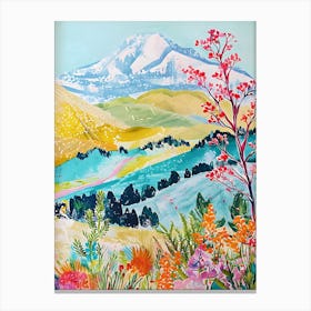 Abstract Mountain Floral Canvas Print