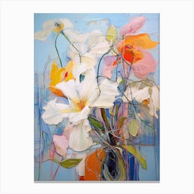 Abstract Flower Painting Moonflower 3 Canvas Print