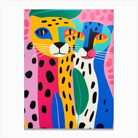 Colourful Kids Animal Art Jaguar 5 Canvas Print