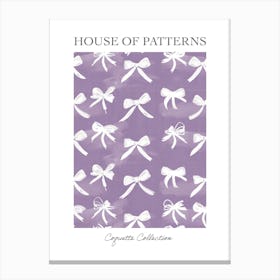 White And Lilac Bows 3 Pattern Poster Canvas Print