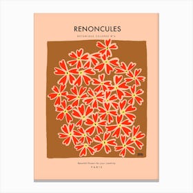Botanic Collection - Peach Fuzz - Renoncules Buttercups Art Print Canvas Print