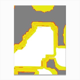 Yellow And Gray Squares Canvas Print