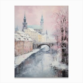 Dreamy Winter Painting Munich Germany 2 Canvas Print