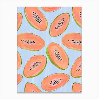 Papaya Art Canvas Print