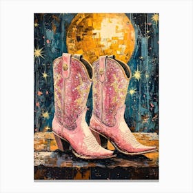 Pink Sparkly Cowgirl Boots 6 Canvas Print