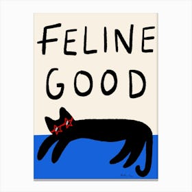 Feline Good Blue Canvas Print