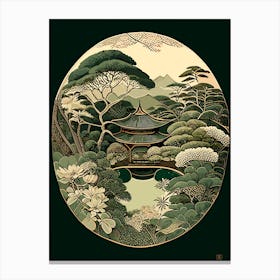 Ginkaku Ji, 1 Japan Vintage Botanical Canvas Print