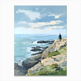 Of A Man Looking At The Ocean Canvas Print