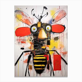 Neo-Hive Harmony: Bee Robot's Dance Canvas Print