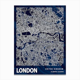 London Crocus Marble Map Canvas Print