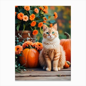 Autumn Cat 3 Canvas Print