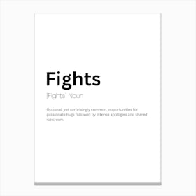 Fights Definition Meaning Canvas Print