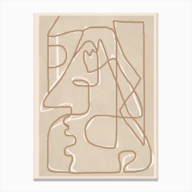 Abstract Face Sketch 2 Canvas Print