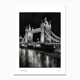 Tower Bridge London Pencil Sketch 3 Canvas Print