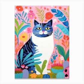 Cat In The Garden, Matisse Inspired Canvas Print