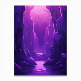 Mystical Cave Deep Purple - Landscape Canvas Print