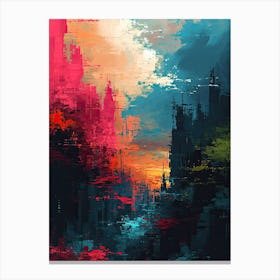 Raster Rainbows | Pixel Art Series Canvas Print