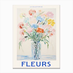 French Flower Poster Carnation Canvas Print