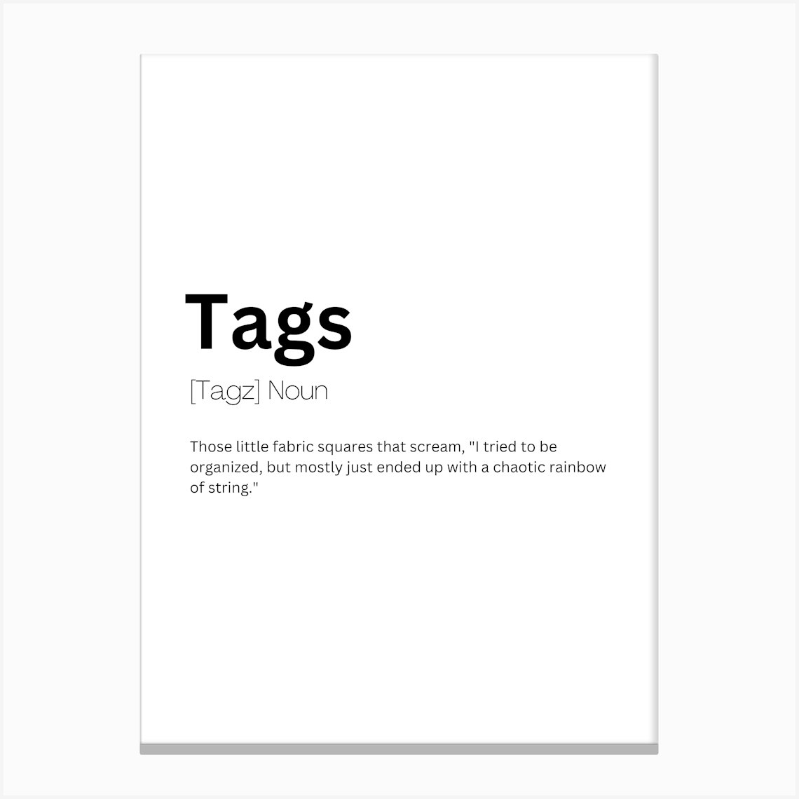 Tags Definition Meaning Canvas Print by Kaigozen