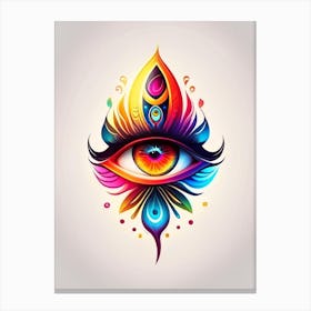 Energy Flow, Symbol, Third Eye Tattoo 3 Canvas Print