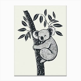 Koala Nestled In A Eucalyptus Tree Canvas Print