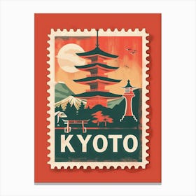 Postage Stamp Of Kyoto Canvas Print