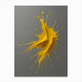 Yellow Paint Splash Canvas Print