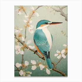 Ohara Koson Inspired Bird Painting Kingfisher 2 Canvas Print