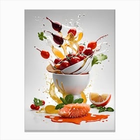 Splashing Food Canvas Print