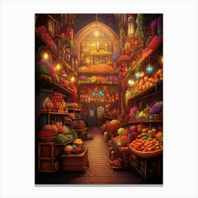 Spice Bazaar Pixel Art 3 Canvas Print