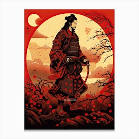 Samurai Edo Kiriko Illustration 5 Canvas Print