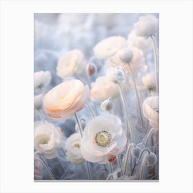 Frosty Botanical Ranunculus 3 Canvas Print