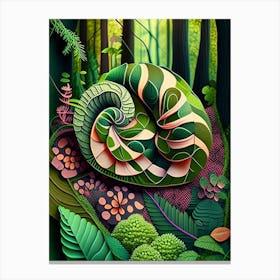 Garden Snail In Forest Patchwork Canvas Print