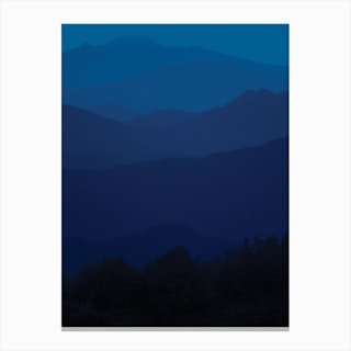 In The Mountains Classic Blue Canvas Print