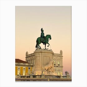 Statue Of Lisbon Canvas Print