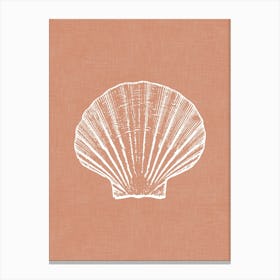 Vintage Sea Shell Silhouette In Terracota Canvas Print