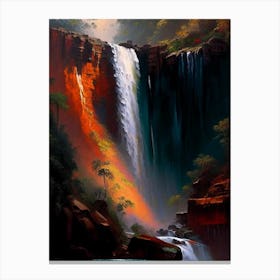 Bhagsunag Falls, India Nat Viga Style Canvas Print