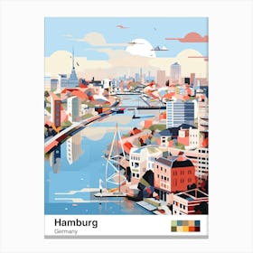 Hamburg, Germany, Geometric Illustration 4 Poster Canvas Print