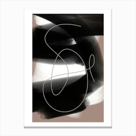 Black color and curvy lines.UK 1 Canvas Print