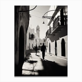 Sousse, Tunisia,, Mediterranean Black And White Photography Analogue 4 Canvas Print