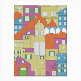 Tuscany Buildings Naples Italy House Old Canvas Print